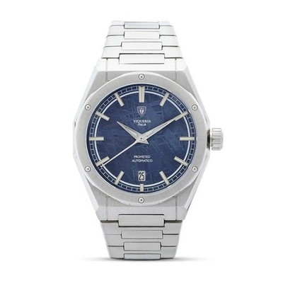 Viqueria Prometheus Meteorit Automatik Stahl Blau Datum Stein Herrenuhr