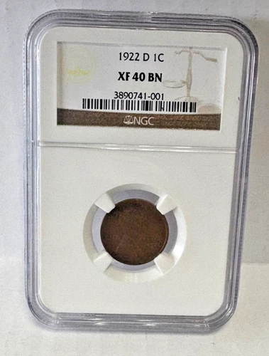 1922 D 1c ~ Lincoln Wheat Penny ~ One Cent ~ NGC ~ XF40 BN ~ FREE SHIPPING