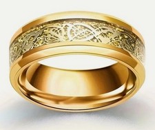 Men's Gold Tone Filigree Design Elegant Wedding/Everyday Band Size 10 NEW