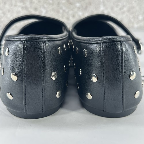 Madden Girl Shoes Womens 10 Black Studded Mary Jane Flats Square Toe Punk NEW - Picture 3 of 10