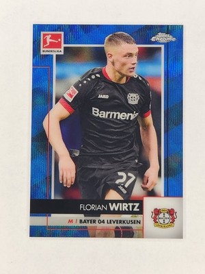 2020 Florian Wirtz Topps Chrome Bundesliga #64 Blue Wave Refractor/150 Liverpool