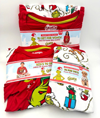 Dr. Seuss The Grinch Family Sleep Collection Multiple Variations Women Kids Pets