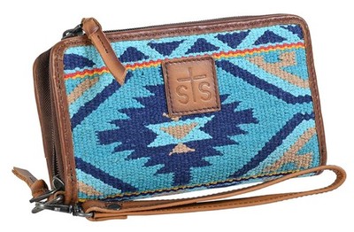 STS Ranchwear Womens Mojave Sky Kacy Multi-Color Leather Clutch Bag US Women