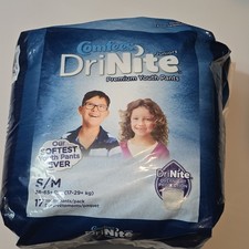 Comfees DriNite Premium Youth Incontinence Pants Overnight S/M Blue 17ct