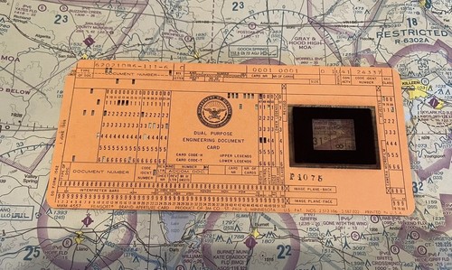 Vintage Cold War US Military Orange Research Dual Purpuse Engineering card /Film