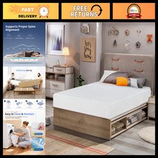 8" Twin Gel Memory Foam Mattress - Medium Firm, Pressure Relief, Cooling, Washab