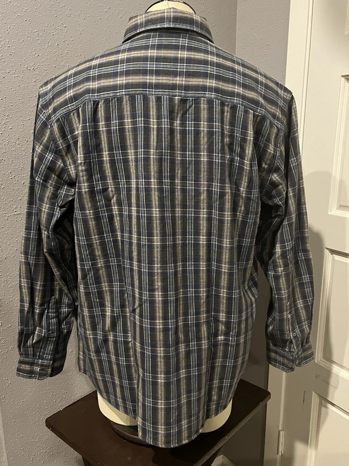 Vtg 1990's Aigle Men's Shirt Flannel Checked Plaid Outdoor Hunting Farm Size XL - Image 3 of 4