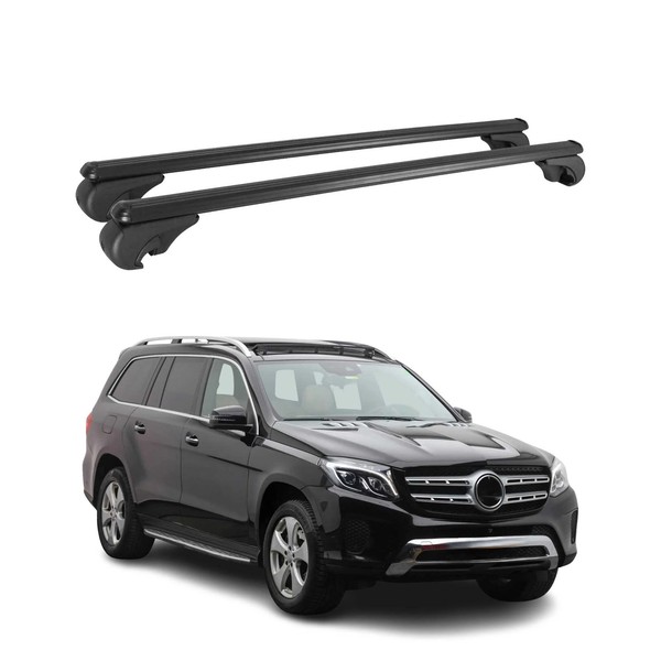 DachträGer FüR Mercedes GLS X166 2015-2019 GepäCkträGer GrundträGer Alu Schwarz-image