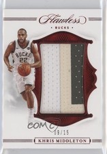 2019-20 Panini Flawless Patch Ruby 9/15 Khris Middleton #P-KMI Patch 3d3
