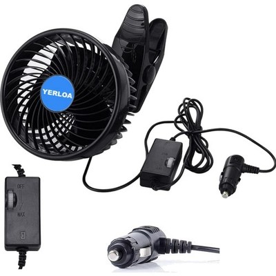 Auto Ventilator 12V 6 Zoll Car Fan Lüfter 360° rotierbar clips geeignet