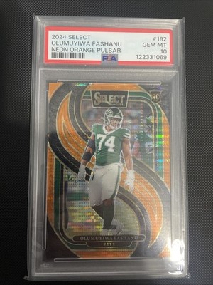 2024 Panini Select - Olu Fashanu Neon Orange Pulsar /7 (RC) Bookend PSA 10 Jets
