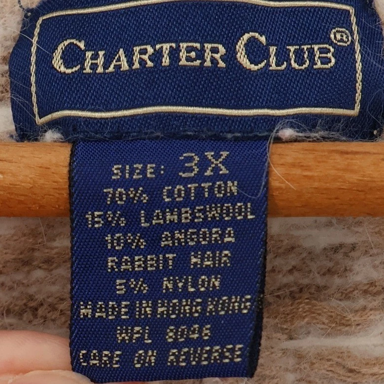 Fair Isle Cárdigan Suéter Nórdico Angora Corderos Lana Cremallera Etiqueta Frontal 3x Se Ajusta a L/XL Foto 4 de 4