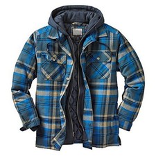3-Pack Men's Flannel Plaid Shirts With Hood - Casual Long Sleeve Button-Down Shirts By SWISSWELL
