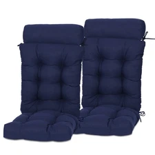 Aoodor 2pcs Tufted Rocking Chair Cushion Seat Cushion Set w/Ties & Neck Pillow