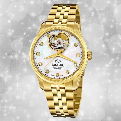 Jaguar Damenuhr Edelstahl gold Jaguar Coeur Armbanduhr UJ996/1