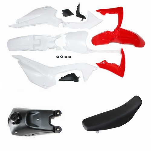 RED CRF110 Plastics Guard Fairing Fender Kit + Seat + Tank PIT PRO Dirt Bike - Picture 2 of 12