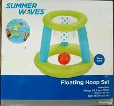 SUMMER WAVES Floating Hoop Set 24.5" X 21.5" with 5" Ball -SLAM DUNK!