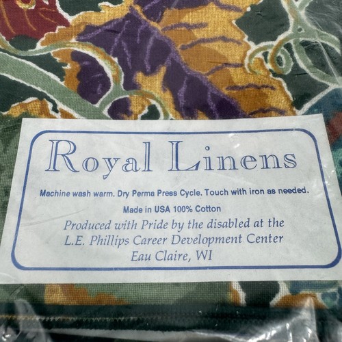 Royal Linens Napkins Made in USA 100% Cotton Harvest Festival Fall Leaves Set 4 - Picture 5 of 8