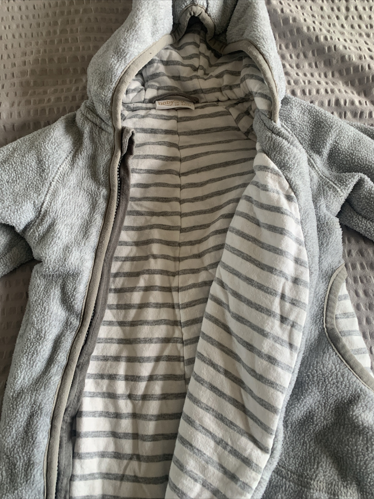 Lindex Baby Fleece Pram Snow Suit, size 46 months, Unisex , Grey