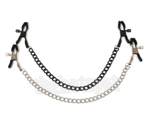 Nipple Chain Adjustable Clamps BDSM Jewelry Sex Toy Bondage Breasts Clit - Picture 5 of 9
