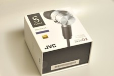 JVC HA-DF02 Silver Wired Inner Ear Headphones "Good" w/Box