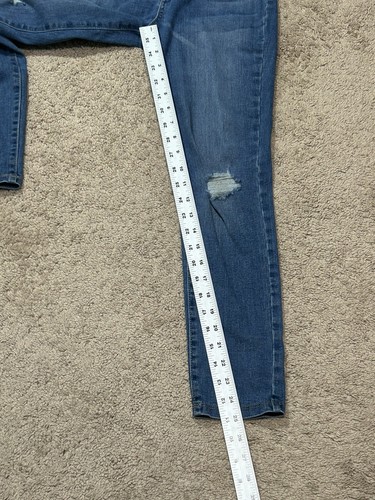 So Jeans Girls Size 12 Blue Denim Skinny Leg Distressed Adjustable Waist - Picture 9 of 13