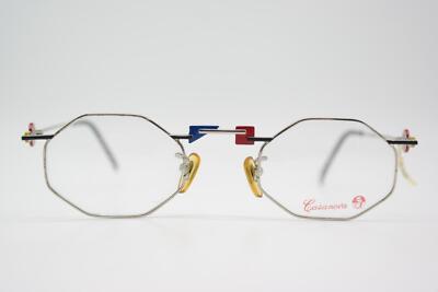 Vintage Casanova RVC-9 Silver Multicolored Square Eyeglasses Frame
