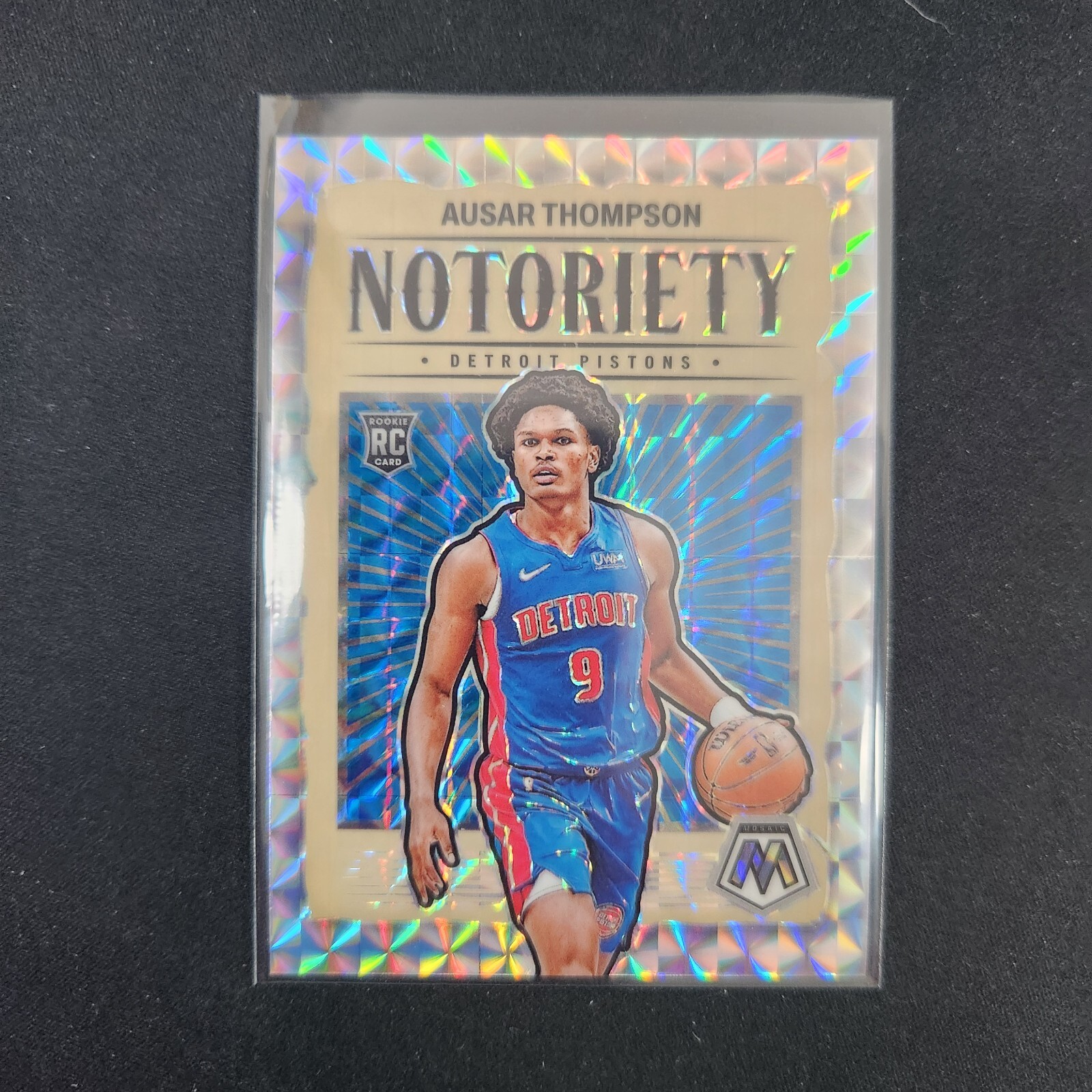 2023-24 Mosaic Notoriety #1 Ausar Thompson Mosaic Prizm RC Pistons L36