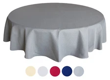 Tektrum 70" Round Waffle Tablecloth-Waterproof/Spill Proof/Heavy Duty -Grey