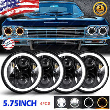 4PCS For Chevy Impala El Camino 5.75" 5-3/4"LED Headlights Hi/Lo Beam Angle Eyes