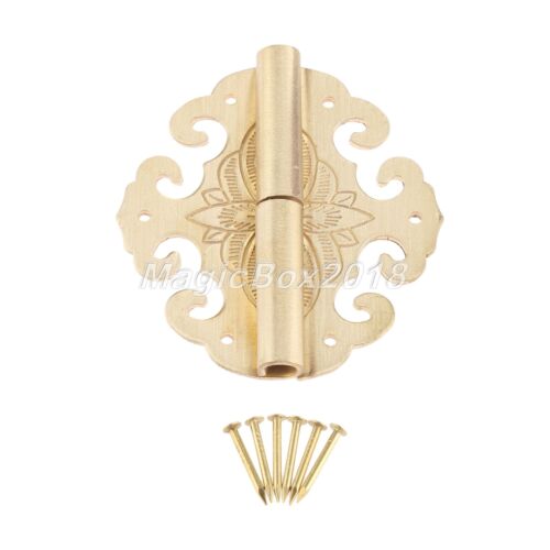 Fancy Brass Cabinet Cranked Flush Hinges Cupboard Door Closet Drawer Decorative - Picture 15 of 16