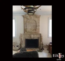 MONUMENTAL HAND CARVED MARBLE FIREPLACE MANTEL FGD030