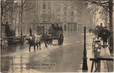 AK Hochwasser 1910 PARIS Place St-Charles (996974)