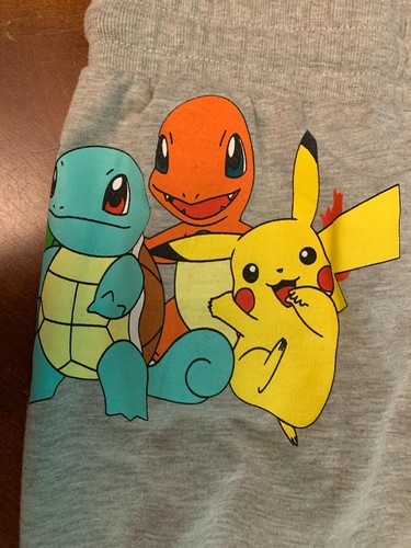 Pokémon Big Kids Graphic Joggers - Youth Large, Gray, Pikachu Squirtle Bulbasaur - Picture 4 of 9