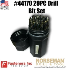 New Norseman 29pc Magnum Super Premium drill bit set, Jobber Length #44170 USA