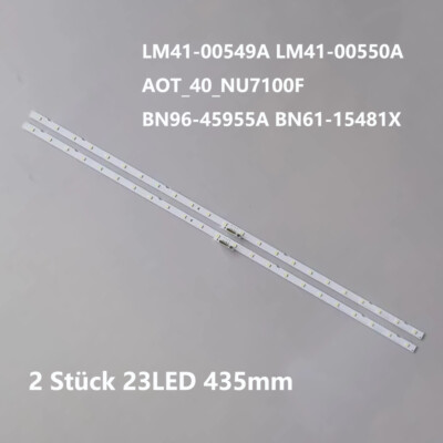 2 Stk AOT_40_NU7100F LED-Streifen für Samsung UE40NU7100 UE40NU7120K LM41-00550A