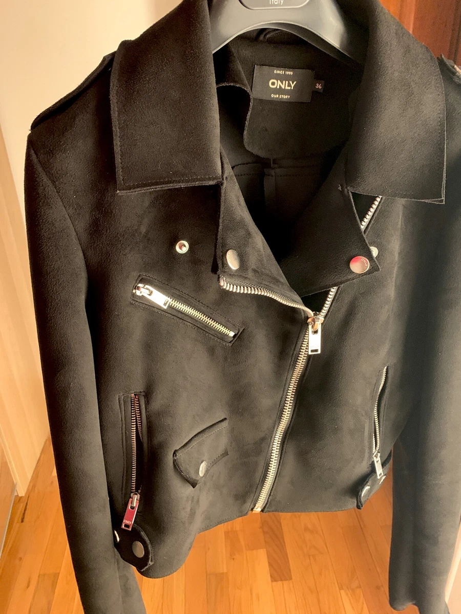 Giacca Donna In Finta Pelle Scamosciata | Bomber Corto | Autunno/Inverno | Manica Lunga | Aperta Davanti