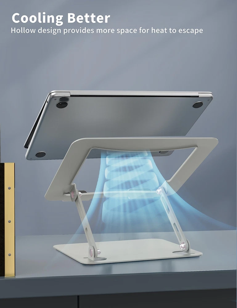 Portable Adjustable Laptop Stand – Ergonomic Desk Riser for Improved Comfort