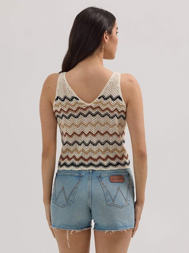 Wrangler Ladies Crochet Sweater Tank-112364720 - Picture 2 of 7