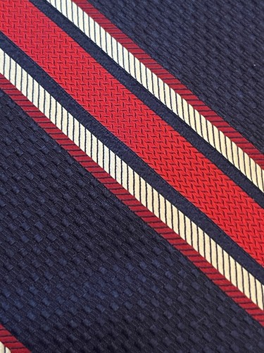 Vintage Nwt Stafford Red Blue 100% Imported Silk Men’s Neck Tie Made In USA - Picture 9 of 9