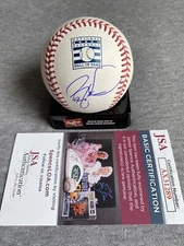 BARRY LARKIN AUTOGRAPH HALL OF FAME LOGO BASEBALL CINCINNATI REDS JSA AX31289