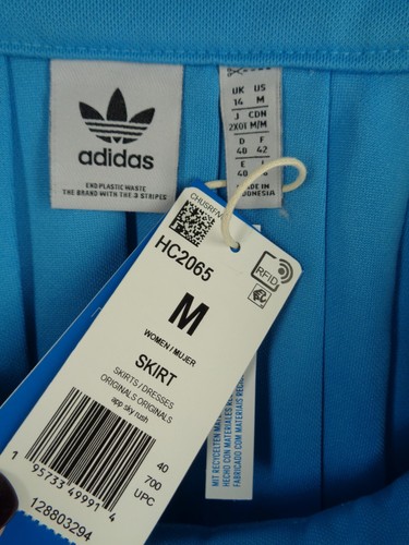 Adidas Blue Pleated Mini Skirt Sz Medium Tennis Athletic Recycled Polyester New - Picture 7 of 8