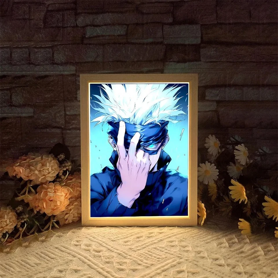 Marco de fotos ligero de anime Jujutsu Kaisen - Satoru Gojo decoración del hogar Foto 2 de 4