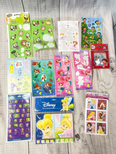 Vtg 2000s Nostalgia Disney Sticker Lot Princess Ariel Tinkerbell Dora SpongeBob - Picture 2 of 10
