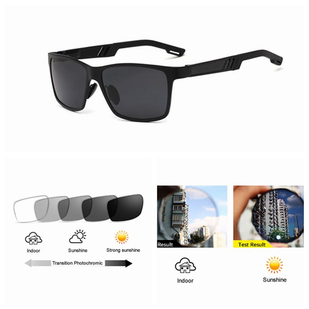 Men's Retro Aluminum Magnesium Bifocal Transition Photochromic Reading  Glasses