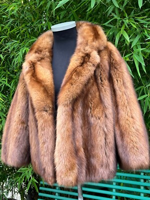Vintage echter russischer Zobel Pelzmantel / Kinderwagenjacke Größe M / L
