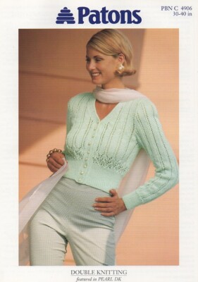 4906 Damen Cardigan Oberteil Strickmuster in Doppelstrick - 30 bis 40''