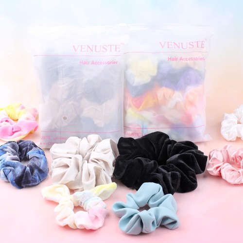 Cabello Grande Crujiente Terciopelo Satinado Grande Crujiente, Accesorios Cola de Caballo, 6 Piezas Negro - Imagen 7 de 15