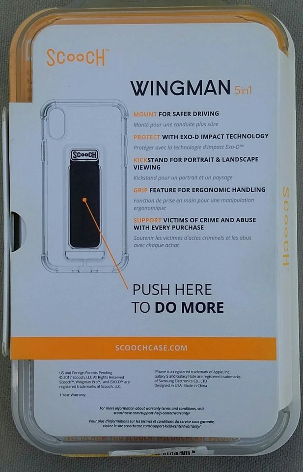 Scooch Wingman 5-в-1 откидной чехол для Apple iPhone X/XS - прозрачный  - Изображение 2 из 2