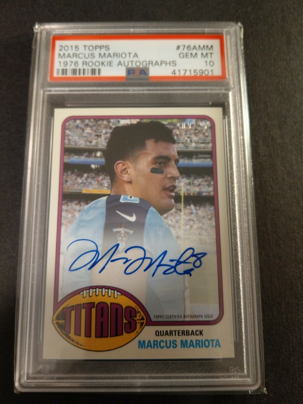 2015 Topps Football Marcus Mariota #76AMM 1976 5/25 Auto PSA 10 Gem Mint POP 1